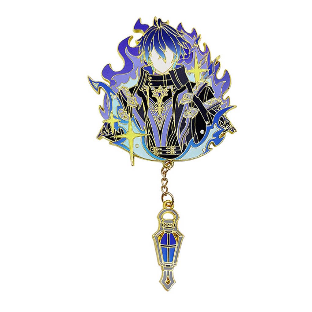 Flins Figure Badge, Game Genshins Brooch Metal Badge, Flins Cosplay Accessories Bag Decor