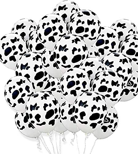 25 PCS Cow Balloons Funny Cow Print Balloons for Cowboy Party Western Cowboy Theme Birthday Party Favor Supplies Decorations