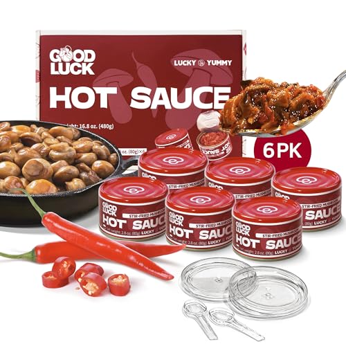 GOOD LUCK Mushroom Hot Sauce, Instant Stir-Fried Mushroom, Spicy Chili Oil Chopped Chili Sauce,Fresh Pepper,Garlic,Delicious Asian sauce for Noodles, Rice