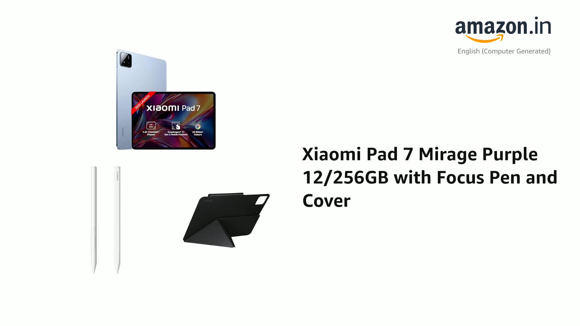 Xiaomi Pad 7 Mirage Purple 12/256GB with Focus Pen and Cover
