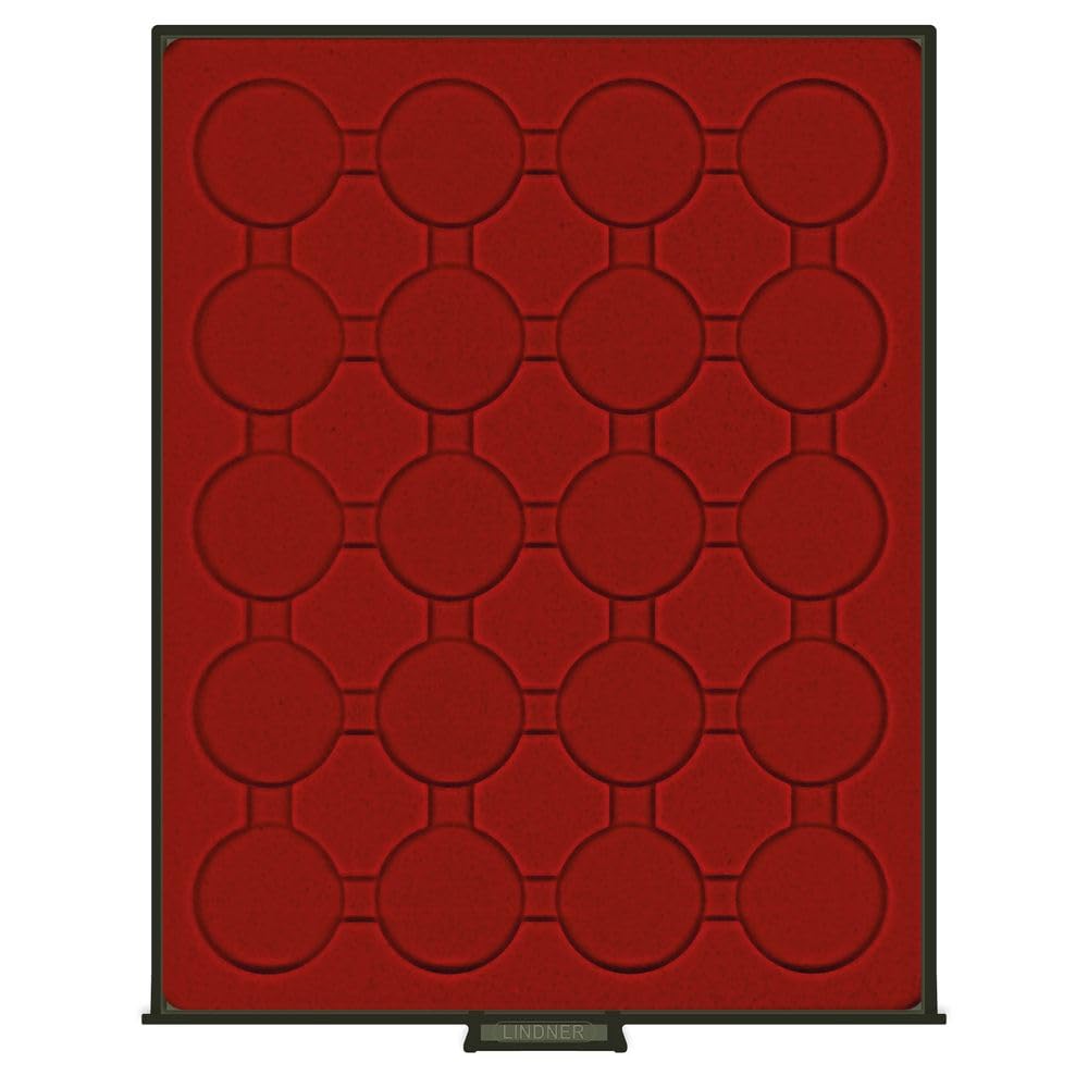 Lindner 2700 Bandejas Para Monedas-Ahumado / Plantilla Roja Oscura