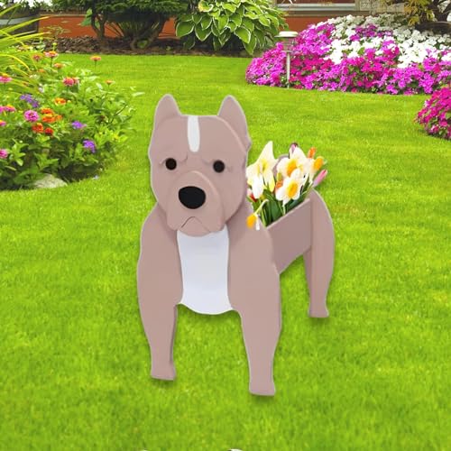strolfay Bulldog Dog Planter Pots, Animal Shaped Flower Pot