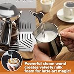 Kndko - Espresso machine, cold and hot coffee, compact 20 bar coffee maker with steam milk frother, stainless steel coffee machine with LED display, standby mode - Image 6