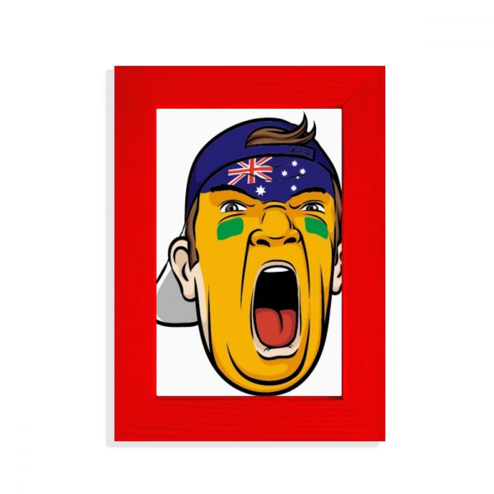 Cadre photo rouge avec drapeau australien maquillage pour le stade