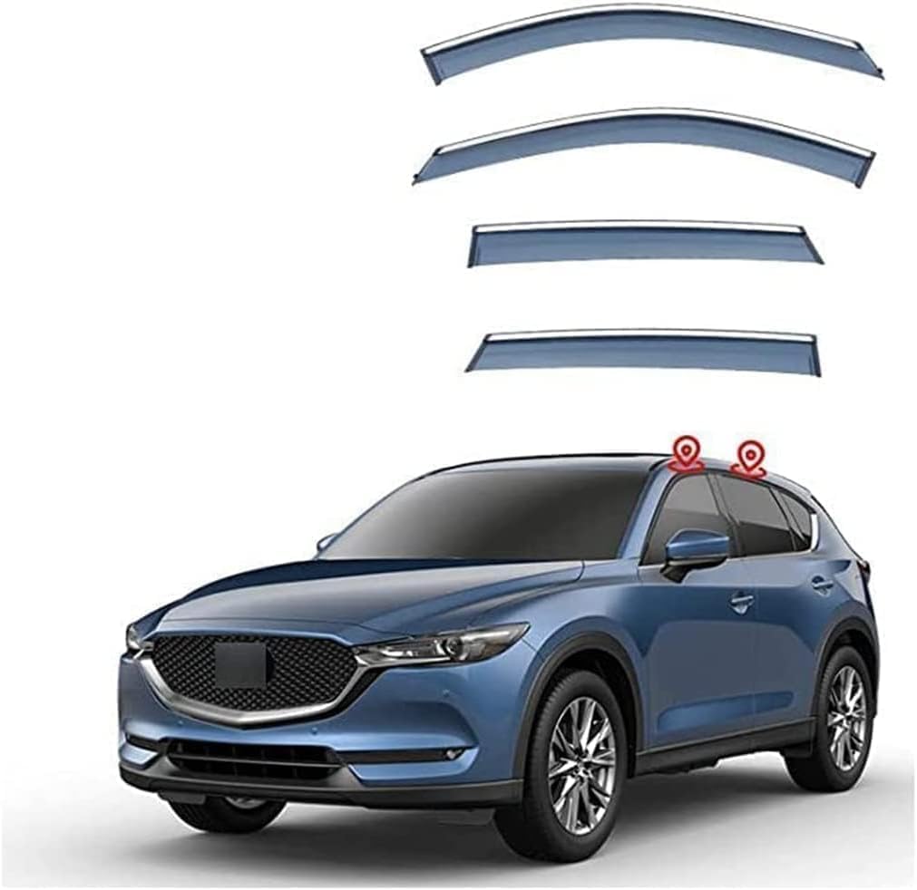 PANXUC Car Wind Deflectors for Mazda CX-5 KF 2017-2022, Side Window Wind Rain Deflector Window Visor Sun Rain Guard Smoke Guards