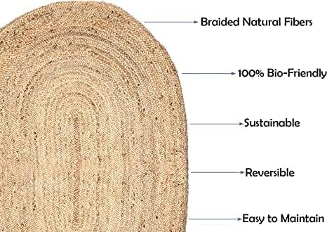 Miniatura 4 de Camino de mesa trenzado de yute natural con diseño festoneado decorativo, estilo granja, ecológico, decoración del hogar tejida a mano ((yute