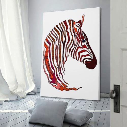 Style vitrail unique pour ce poster moderne de tête de zèbre 40x60 - 3