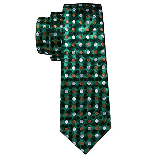 Image of Barry.Wang Ties for Men Silk Tie Sets Polka Dot Woven Necktie Pocket Square Cufflinks Business Wedding