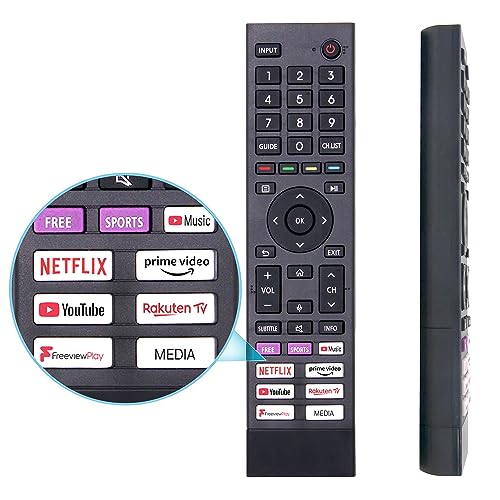 FOXRMT ERF3A80 Replacement Hisense Remote Control Fit for Hisense 4K UHD TV - No Setup Required, black