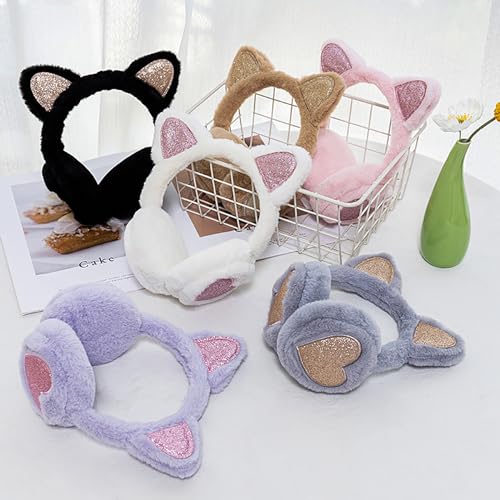 Kids Earmuffs Cute Cat Earmuffs Winter Warm Outdoor Ear Covers Headband Fur Earwarmer4