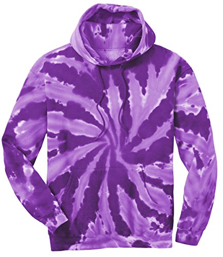 Port & Company Men's Essential Tie Dye Pullover Hooded Sweatshirt 3XL Purple