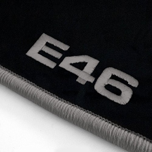 Autoteppich Stylers ATS-Q300_E46-502-012 Passform Velours-Fußmatten mit Bestickung E46 und Rand in...