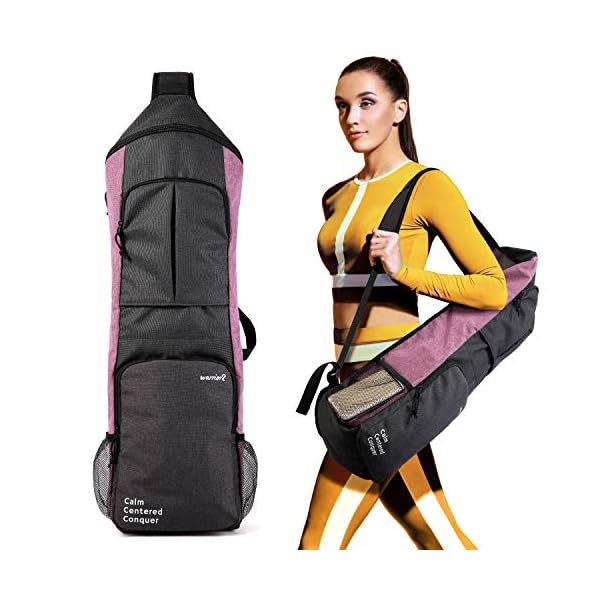 WARRIOR2 Yoga Mat Bags for Women & Men Fits 1/2" Thick Mat, Travel Yoga Backpack With Mat Holder, Large Pockets for Accessories & Water Bottles | Zipper Yoga Mat Bag Carrier