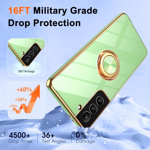 Coque Samsung S21 Plus antichoc TPU souple verte avec protège-écran