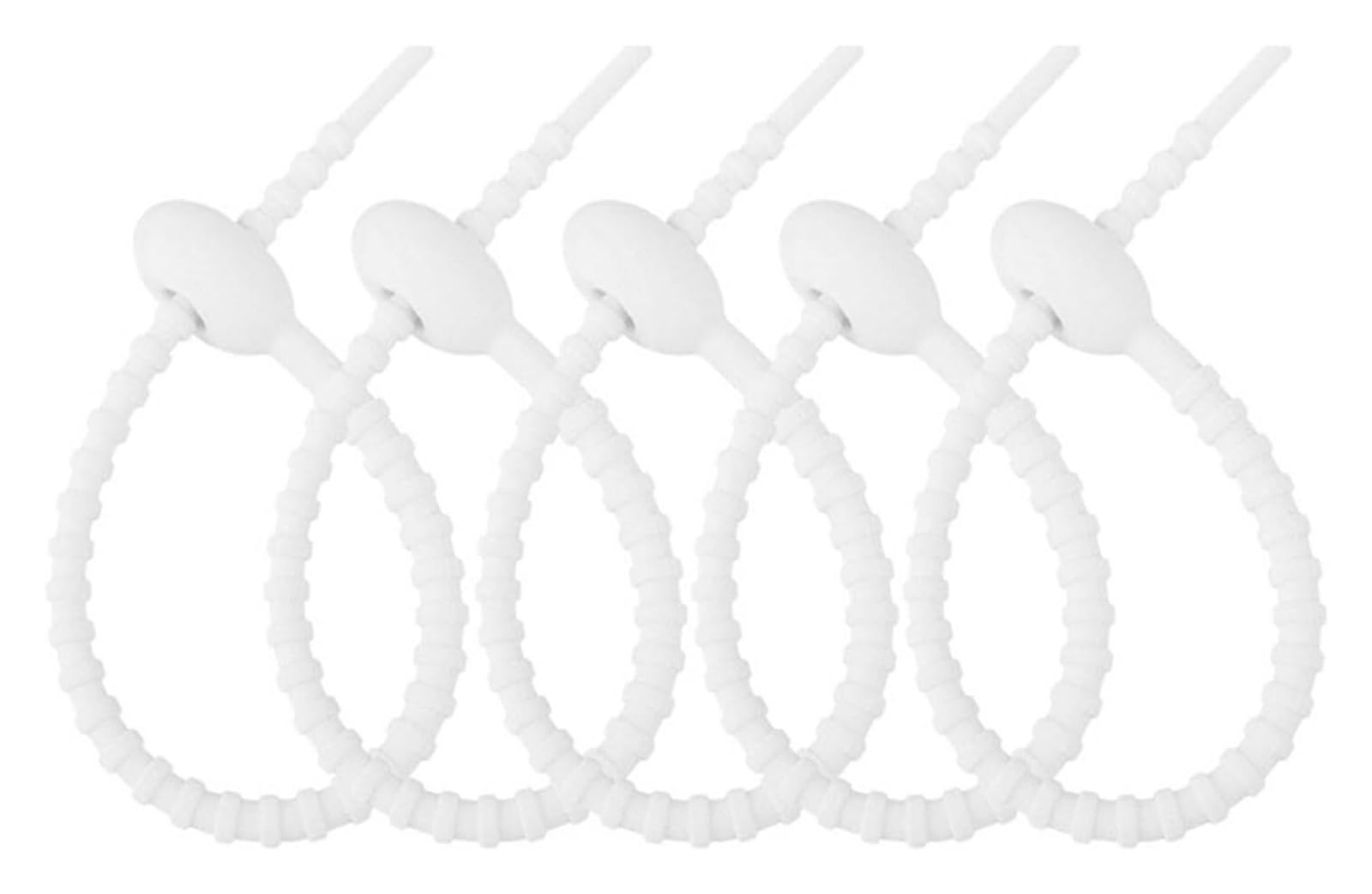 Fascette in silicone multicolori, Fascette in silicone Twist Snake, fascette in multicolore 150-215 mm(White,215mm)