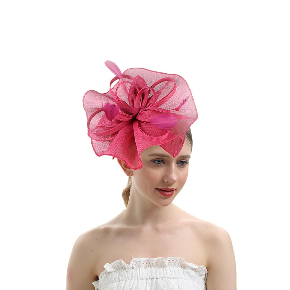 BubbmiLady Flower Fascinators Hats with Headband and Clips