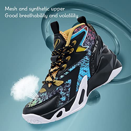 Image of VITUOFLY Kids Basketball Shoes Boys Sneakers Girls Mid-top Sports Shoes | Ankle protection, Non-slip TPR outsole, Cushioned shock-absorbing EVA midsole, Indoor outdoor sports for little & big kids