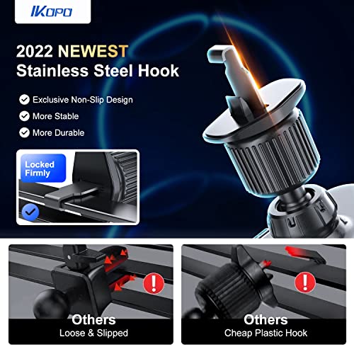Ikopo Car Vent Phone Mount [Upgrade Metal Hook] Air Vent Holder Clip Sturdiest Shockproof Universal Mobile Cell Phone Mount Handsfree Stand Cradle For Iphone, Samsung, Lg And More #TOP2