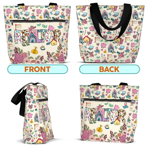 Bolso tote impermeable grande con bolsillos y cierre miniatura 6