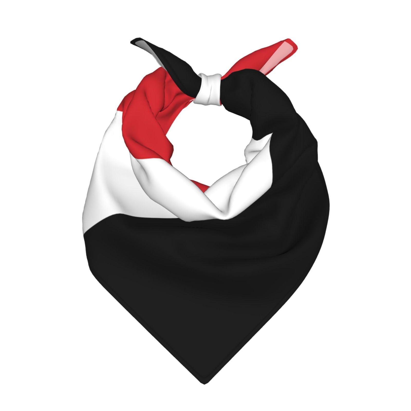 Lplsnws Unisex Black Bandana Polyester Casual 55X55 Cm Yemen Flag Print