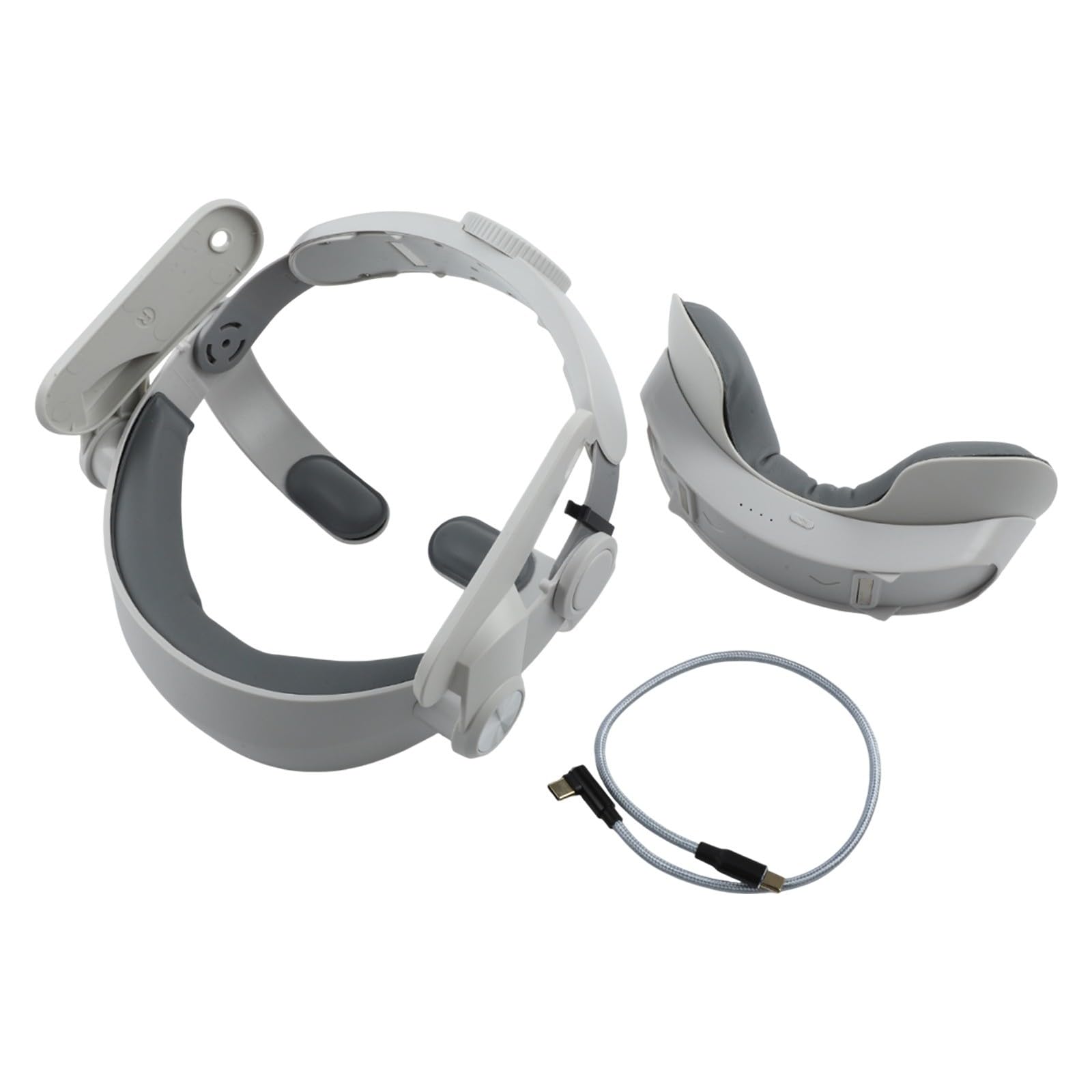 Correa para la cabeza 3/3S con batería, carga rápida DualBoost, ajustable para dial y acolchado grueso, juegos de realidad virtual extendida, color blanco