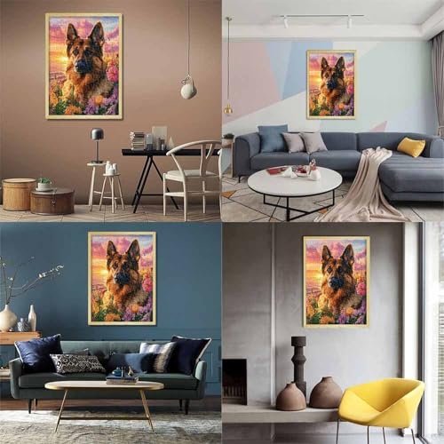 Puzle de alta calidad de 1000 piezas para adultos, diseño de perro y flores de 70x50 cm 3