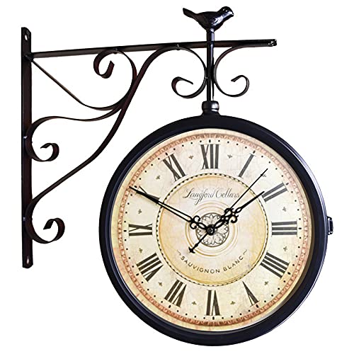 掛時計 壁掛け時計 両面時計 アンティーク ヨーロッパ調 レトロ 撮影サンプル品 Amazon.co.jp: レトロ壁時計両面吊り時計ヨーロッパアンティーク