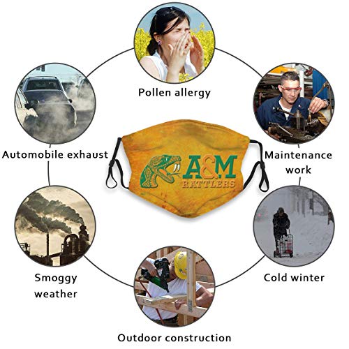 Men Mouth Washable Cover for Florida A&M University Basketball Fans Dust Face Cover Fashion Scarf 10pcs Filters
