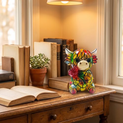 Image of Neioaas Cow Table Lamp, Highland Yak Night Light (D)