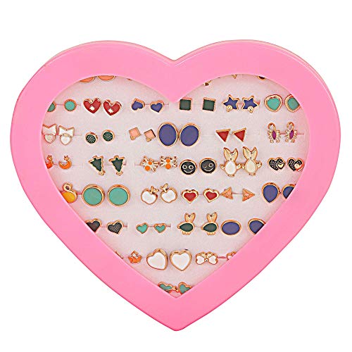 Multicolor Base Metal Stud Earrings (Set of 36 Pairs)