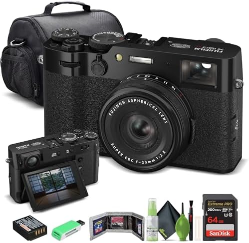 FUJIFILM X100VI Digital Camera (Black) (16821913) + 64GB Card + C...