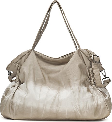 MIYA BLOOM, Damen Handtaschen, Henkeltaschen, Umhängetaschen, Shopper, Tote-Bags, 38 x 43 x 2 cm (B x H x T), Farbe:Beige