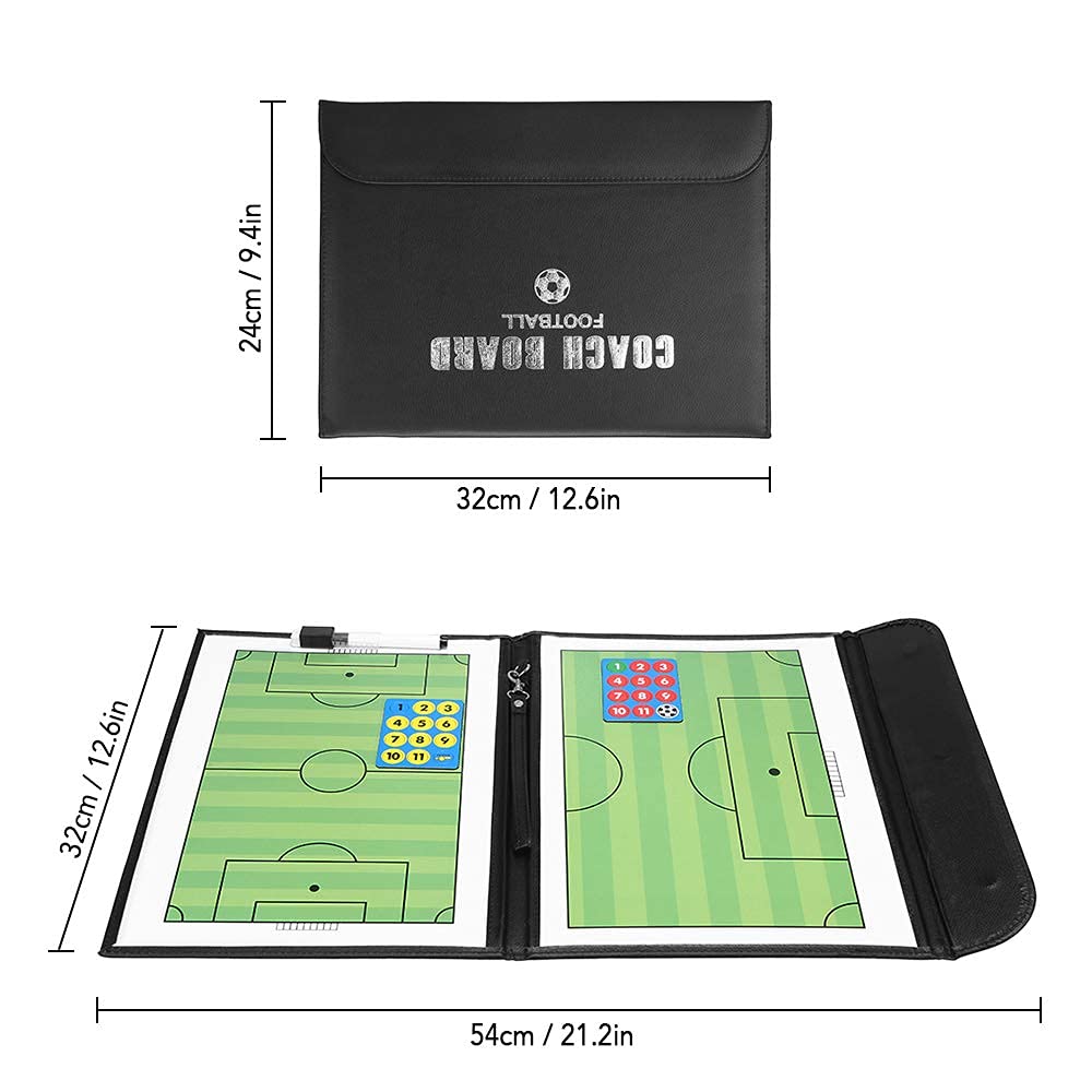 Tablero de Táctica Magnética de Fútbol Plegable con Marcador de Jugadores