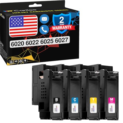 Cartlee Compatible Ink Cartridge Replacement for Xerox Workcentre 6027 Toner for Xerox 106r02759 Toner Cartridge Black Toner for Xerox Phaser 6020 6022 6025 6027 (1 Black, 1 Cyan, 1 Magenta, 1 Yellow)