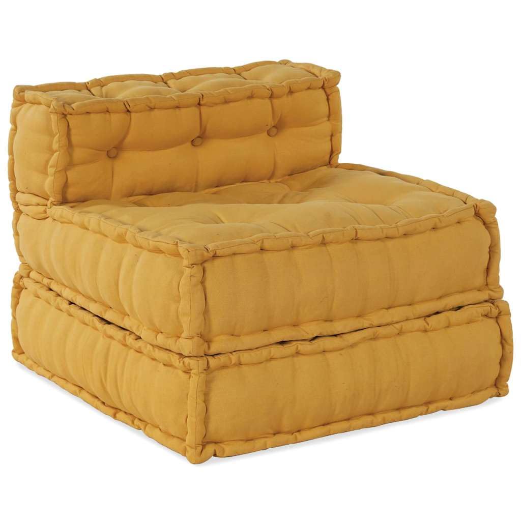 SYDE Sofá Modular Amarillo 70x70x54 | Relleno de espuma, funda de algodón, diseño versátil, ideal para sala, cine en casa o porche
