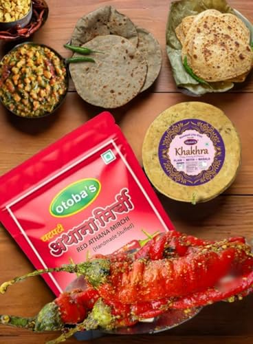 Image of Otoba's Rajasthani Green & Red Chilli Combo (400g Each) | Marwari Green Athana Mirchi & Red Athana Mirchi Combo