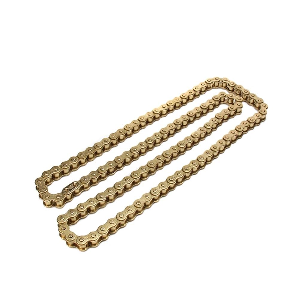 Catene for moto 428 100/102/106/108/110/112/114/118/120/132/140 maglie Catena di trasmissione for CRF 50cc-150cc Pit Dirt Qua(428-106L GOLD)