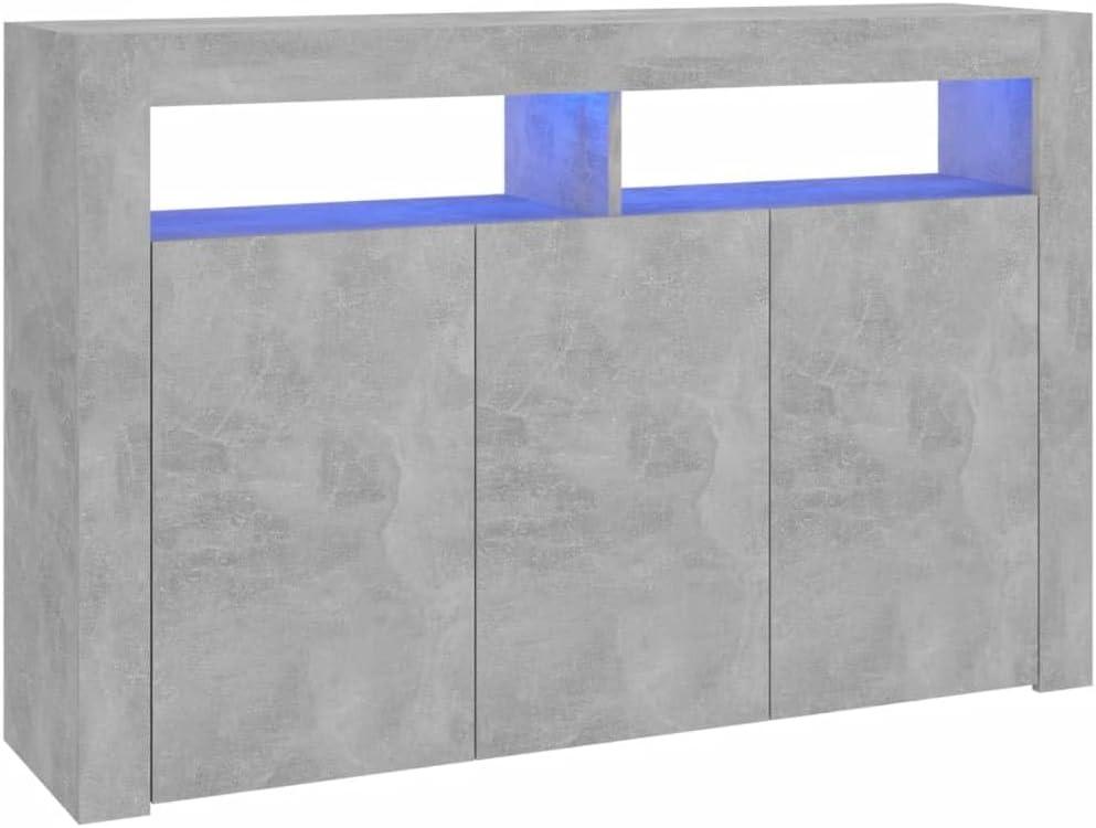 vidaXL Industrial Style Sideboard with LED Lights, Engineered Wood