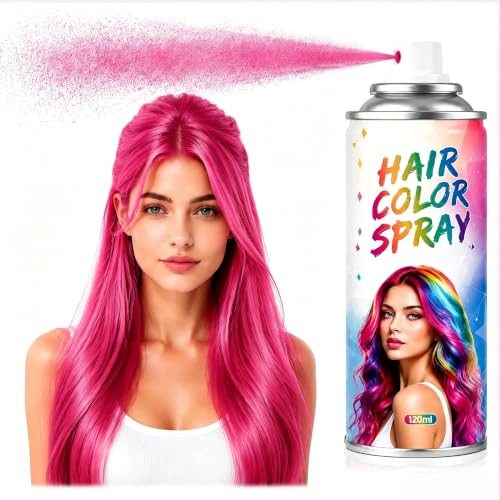 Pink Hair Color Spray, Temporary Washable Hair Spray for Kids Women Men