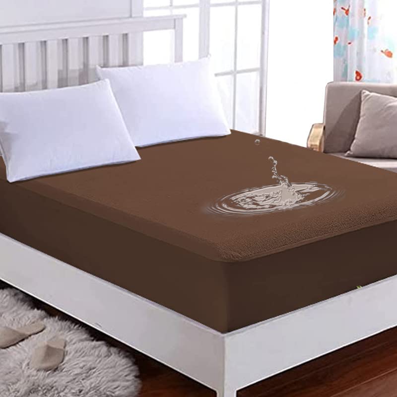 wellfit Premium 220 GSM Cotton Terry SINGLE Size Waterproof Mattress Protector SINGLE Bed | Elastic Fitted Style Water Resistant | SINGLE Size (42x78 inch | 3.5x6.5 feet, Coffee)-image-34