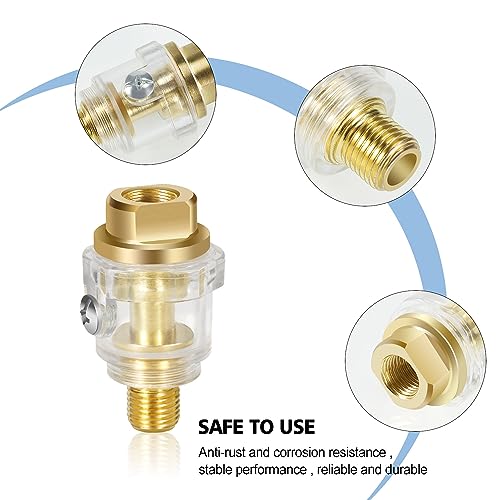 Profiwoab 2 Stück Automatiköler Druckluftöler,1/4 Pneumatisches Zubehör,Mini-Öler für Druckluft Werkzeug für Alle Arten von Druckluftwerkzeugen