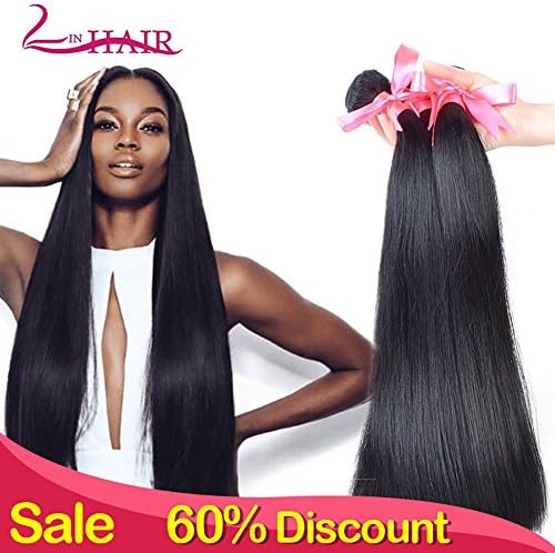 Lin Hair Brazilian Virgin Straight Hair Bundles 100% Unprocessed Human Real Hair Weave Extension Natural Color Can Be Dyed and Bleached