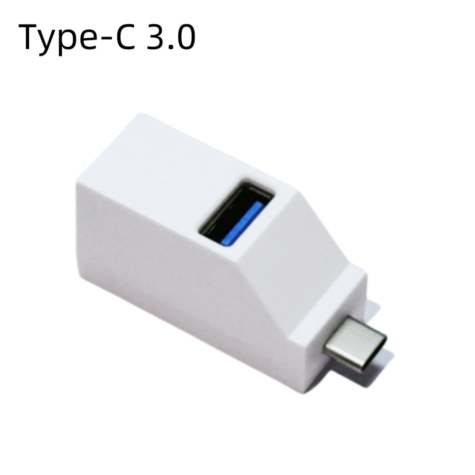 Hub USB 3.0 da 1 a 3 porte per mini splitter per laptop, PC, lettore di schede (tipo C 3.0, bianco)