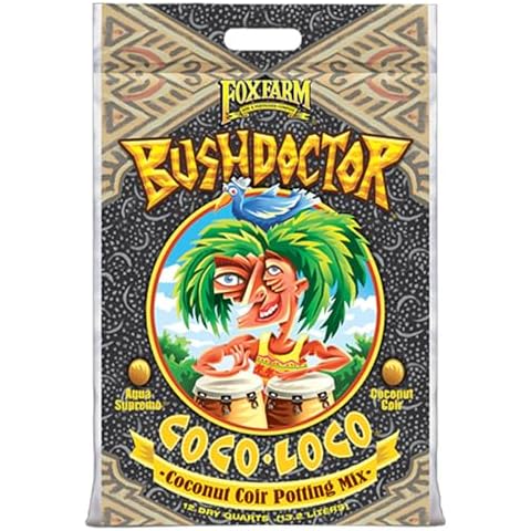 FoxFarm BushDoctor Coco Loco Soil Potting Mix, Triple-Washed for Reduced Salt, Retains Water, Includes Bat Guano & Earthworm Castings - Ideal for All Gardens 12 Quart Cover