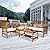 Outvita 4-Piece Acacia Wood Patio Furniture Set, Outdoor Seating Chat Set with Off-White Cushions, Patio Conversation Set with Coffee Table, Loveseat, Garden, Backyard, Poolside