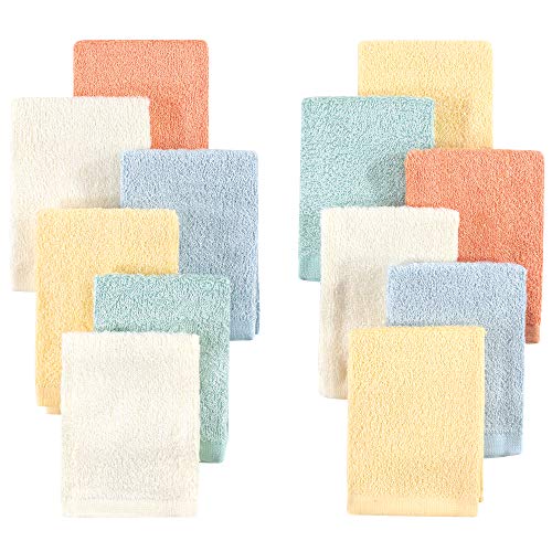 Image of Hudson Baby Unisex Baby Rayon from Bamboo Woven Washcloths 12pk, Soft Neutral, One Size