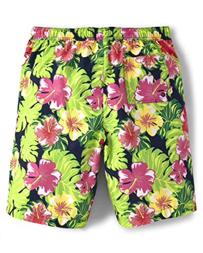 Gymboree,Boys,Family Matching Swim Trunks Dad, Big Kid, Toddler,Baby,Aloha Floral3