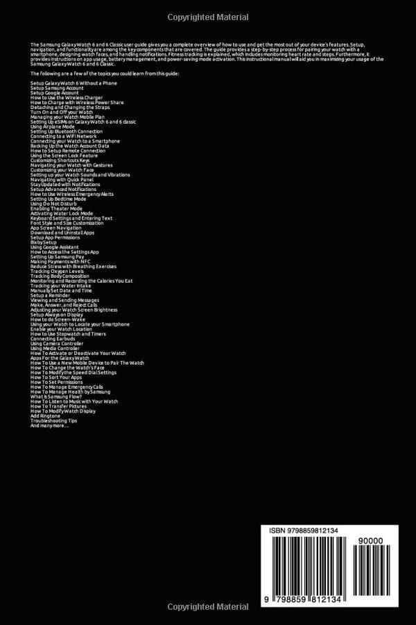 Miniatura 2 de Samsung Galaxy Watch 6 User's Guide A Complete Manual for setting up Samsung Galaxy Watch 6 and 6 Classic Smartwatch features and functions,