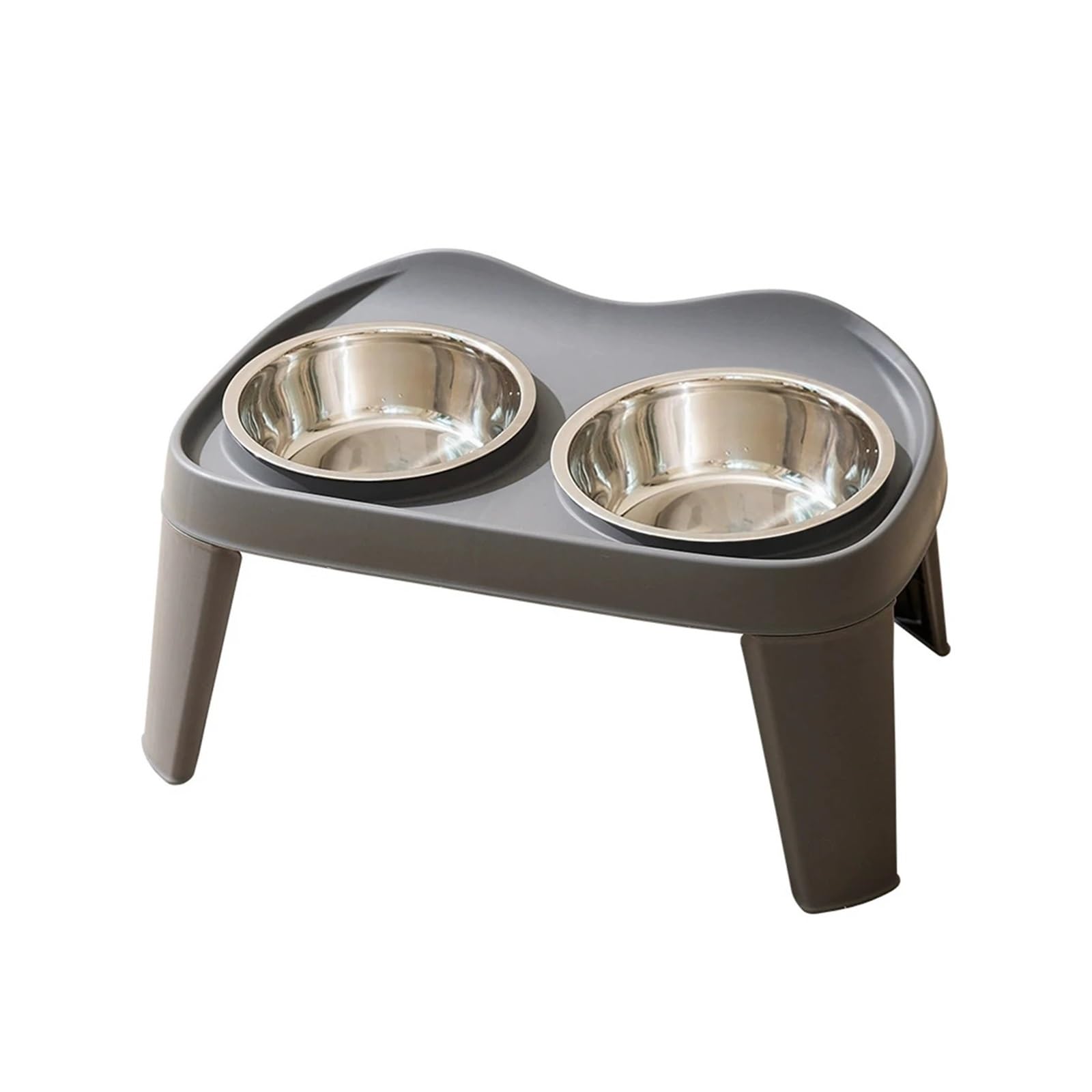 Gamelle Double surélevée Pliable Classique for Chien, Taille Moyenne et Grande, for Golden Retriever(Gray)