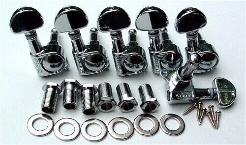 MINHTOANBV Guitar Parts Mini Matic - 6 in Line - Tuners Set - Chrome